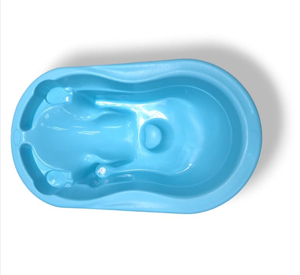 00272NNMX - BLUE BABY BATH TUB W/LAY BACK SEAT & DRAIN PLUG ( MADE TO ORDER)
