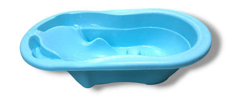00272NNMX - BLUE BABY BATH TUB W/LAY BACK SEAT & DRAIN PLUG ( MADE TO ORDER)
