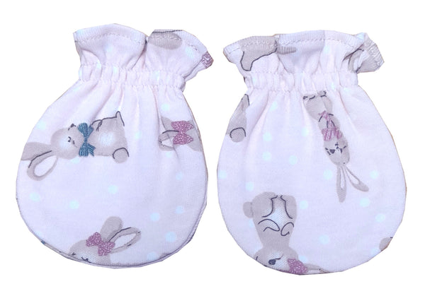 GIRL PINK BUNNY Collection CAP+MITTENS+BOOTIES GIRL-10CBM1