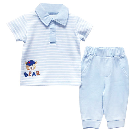 Boy Blue Bear Collection 2PCS./Set (TOP+PANTS) BOY-8T1+BOY-8P3