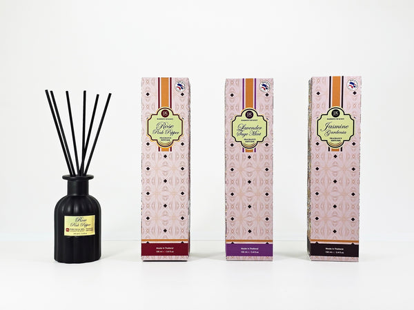 100 ML. FRAGRANCE DIFFUSER WITH 8 BLACK FIBER REEDS.