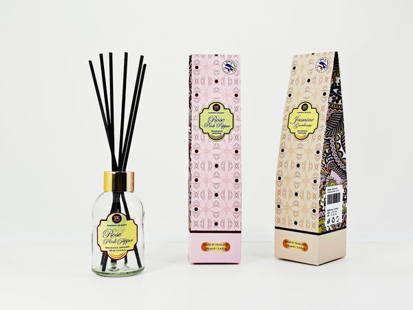 100 ML.FRAGRANCE DIFFUSER WITH 8 BLACK FIBER REEDS.