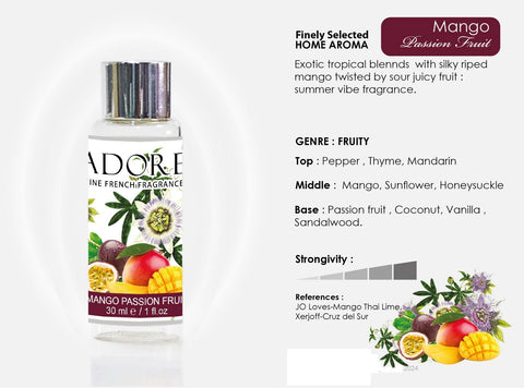 HFOML_015 FRAGRANCE OIL 30ML. SCENT MANGO PASSION FRUIT (MADE TO ORDER)