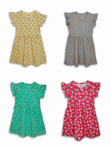 MUL-20242 Girl 's Print knit Dress.
