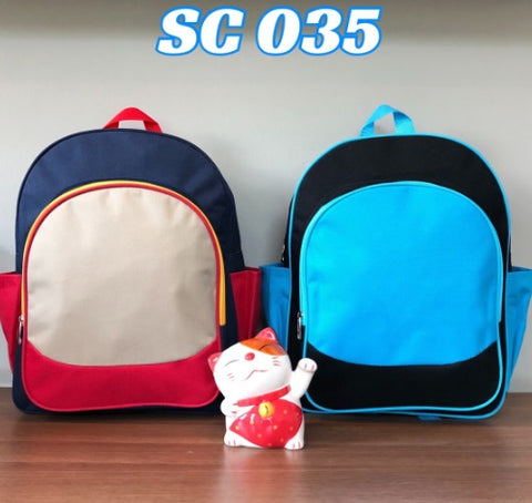 SC 035 SCHOOL BAG SIZE 14X11X3.5" (MADE TO ORDER = 100 PCS)