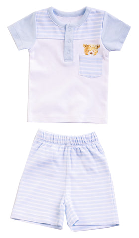 Boy Blue Bear Collection 2PCS./Set (TOP+PANTS) BOY-8T3+BOY-8P1