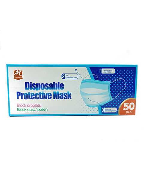 Maxcare 3ply Disposable Protective Mask (50pcs/Box)