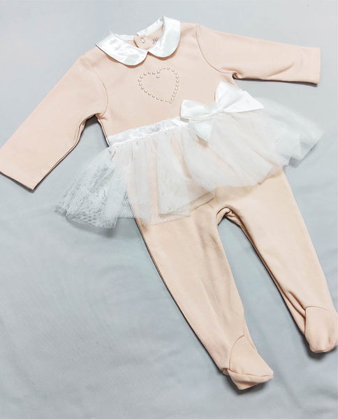 Peach Lace-Sleepsuit B/O