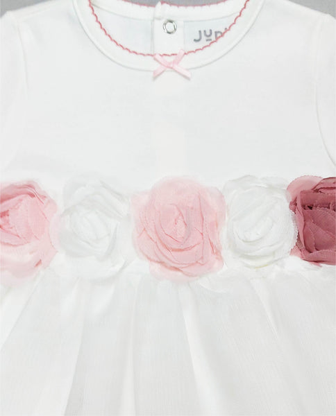 Cream Flower-Sleepsuit B/O
